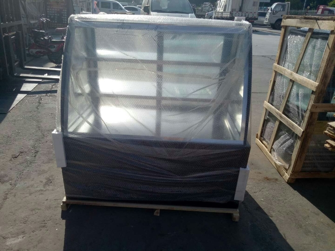 Curved Front Face Refrigerated Display Cabinet Air Cooled Cake Fresh Keeping 0