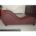 Burgundy Genuine Leather Solid Wood 1.7M Sex Sofa Chairs