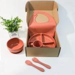 Silicone Food Grade Infant Dinnerware Sets Baby Feeding Set Suction Kids Infant