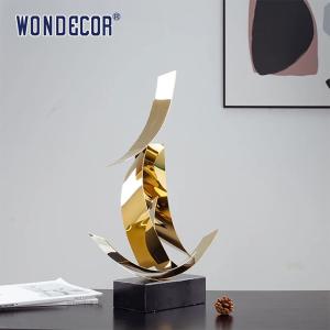 Quality Abstract Geometry Metal Art Decoration Geometry Ribbon Stainless Steel Sculpture wholesale