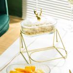 Golden Deer Minimalist Design Glass Plate Set Perfect for Food Storage Back to