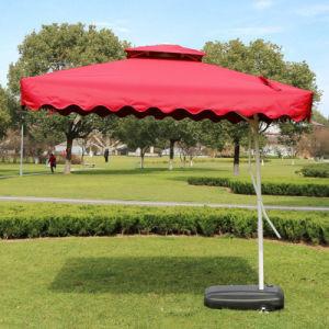 Quality 3m Large Cantilever Umbrella Red Garden Parasol With Base wholesale