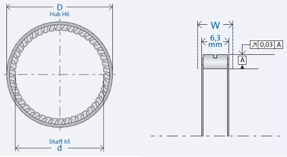 FE463Z 55*63*11mm Cage Rotation One Way Clutch Bearing