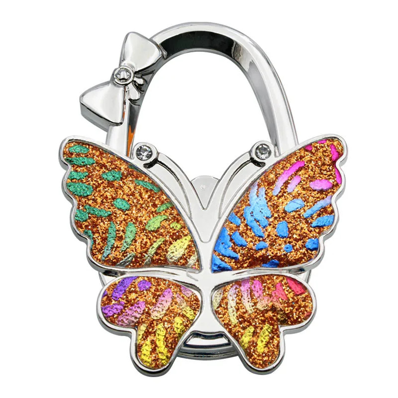 Personalise Bag Hanger Colorful Butterfly Table Hook Custom Logo Portable Purse Hook