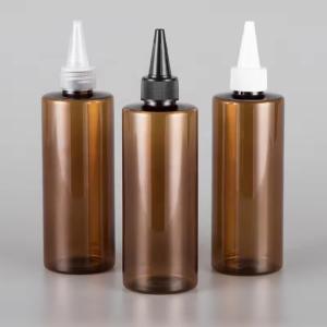 Quality 6ml Plastic Amber Squeeze Cosmetic Bottle with Twist Top Cap Refillable Bottles wholesale