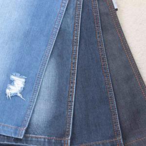 Quality Indigo 100% Cotton French Terry Knitted Denim Fabric For Jeans wholesale