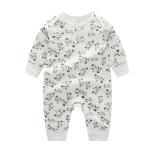 Stock Organic Cotton Baby Long Sleeve Romper Wholesale Newborn Baby Clothes
