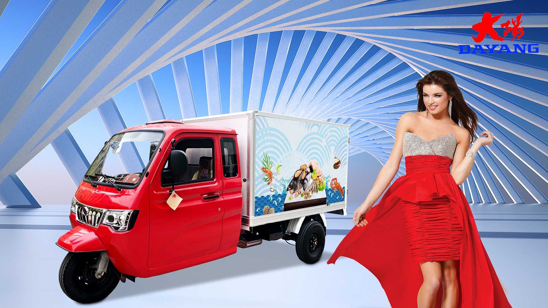800CC Enclosed Cargo Tricycle Motorized 3 Wheel Motorcycle by DAYANG BEIYI for Adult