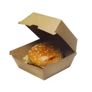 Quality Custom Order Accepted Food Grade Kraft Burger Box for Eco-Friendly Fast Food Packaging wholesale