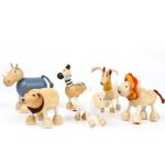Wooden Simulation Small Animal Blocks Forest Farm Animal Dolls Early Childhood