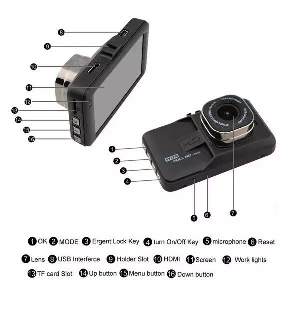 CMOS 1080P DVR Vehicle Full HD Rear View Mirror Recorder 140 degree
