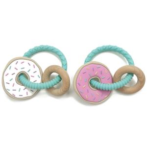 Quality OEM Natural Beech Wood BPA PVC Free Silicone Wood Teether For Toddlers wholesale