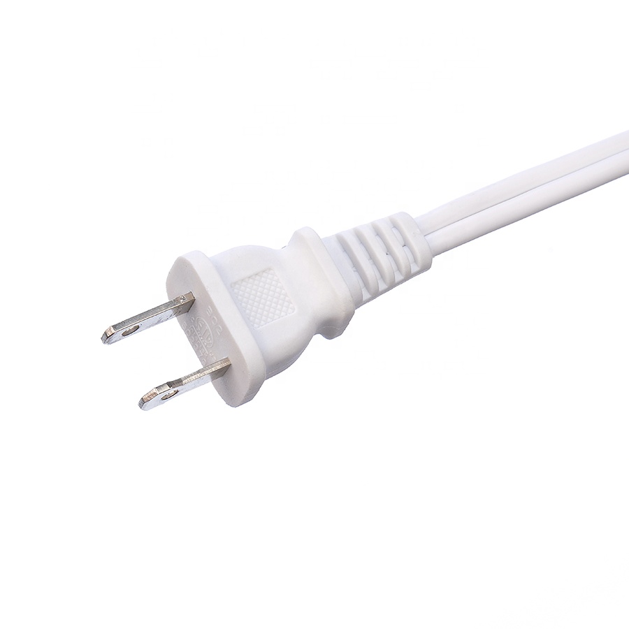 White ETL Standard 2 Pin Plug With 18 AWG Cable Nema 1-15p to 1-15r Male to Female Extension Cord with 13A Rated Current