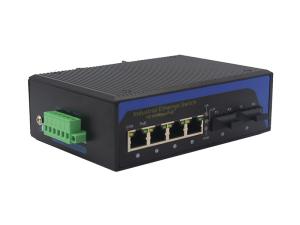 Quality 10/100M media converter 2fiber+4RJ45 unmanaged industrial switch with DIN rail for outdoor use wholesale