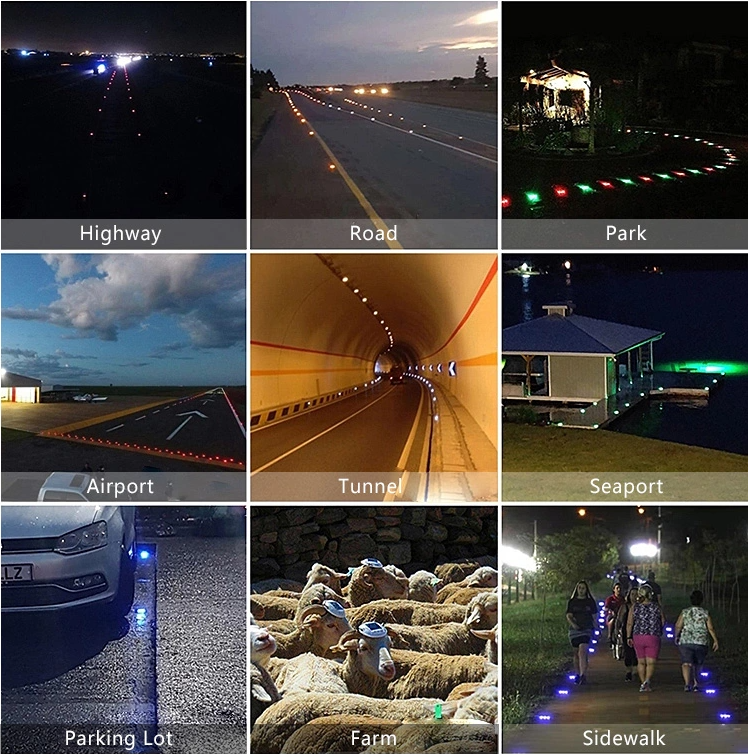 104*123*23mm Solar Road Stud Aluminium Road Stud Flashing Light Cat Eye Road Cone Sign