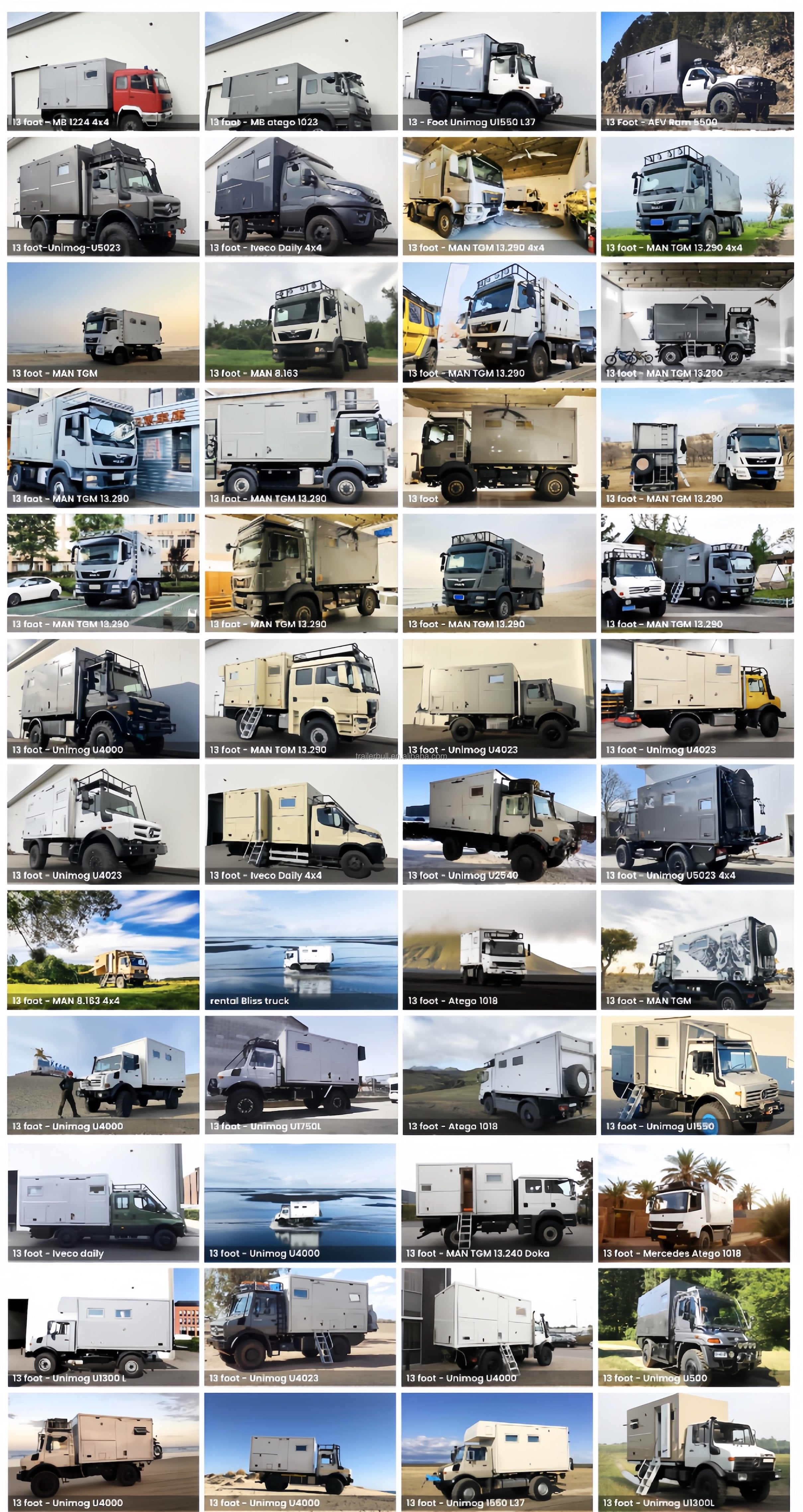 Overland Expedition Camping with 20ft Customizable FRP Truck Camper Shell and Windows