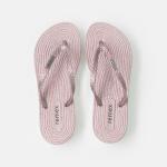 Water Resistant EVA Thick Sole Flip Flops Womens With Fabric Strap