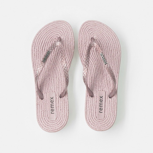 Water Resistant EVA Thick Sole Flip Flops Womens With Fabric Strap