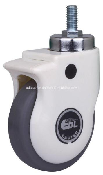 E3734-57 Plastic Bracket 4" Threaded Swivel TPE Medical Caster for Hospital