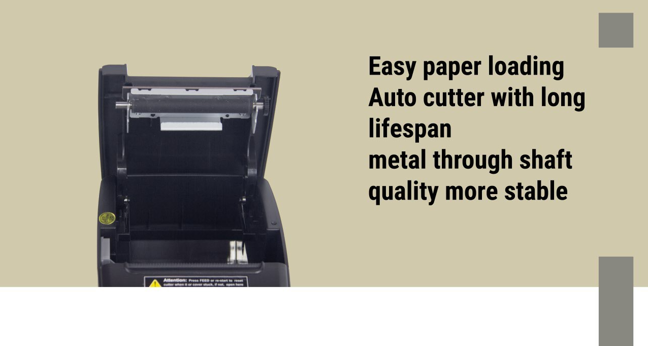 24V/2.5A Power Supply POS 80mm Thermal Receipt Label Printer Free SDK for Restaurant