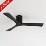 3 Blades Black Wooden Ceiling Fan With DC Motor Remote Control Sleek Design