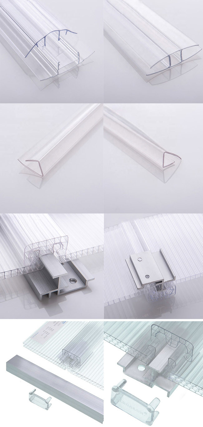 ISO9001 Bronze 20mm Polycarbonate U Profile