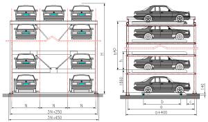 Quality Stainless Steel Mechanical Parking Garage Four Six Level Lift Button Control wholesale