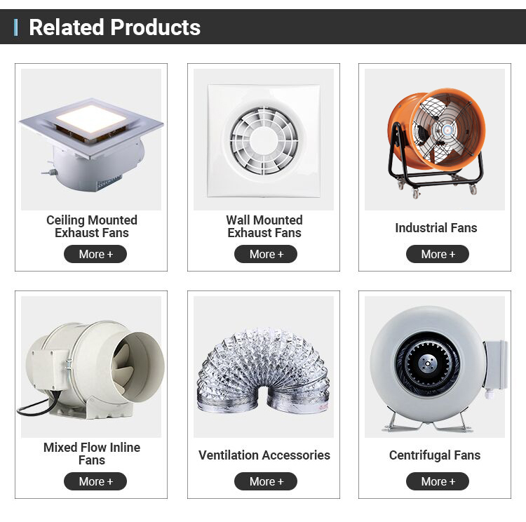 6 Inch Duct Fan Customized Logo Wall Mounted Air Extractor Fan with Humidity Control