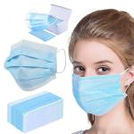 Blue 3 Ply Earloop Disposable Medical Face Mask for Adult Nose Clip Elastic Lab