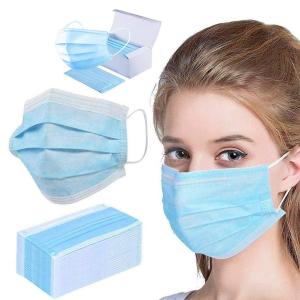 Quality Blue 3 Ply Earloop Disposable Medical Face Mask for Adult Nose Clip Elastic Lab Tested wholesale