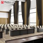 Company staff training desk with adjustable height legs, long strip office desk