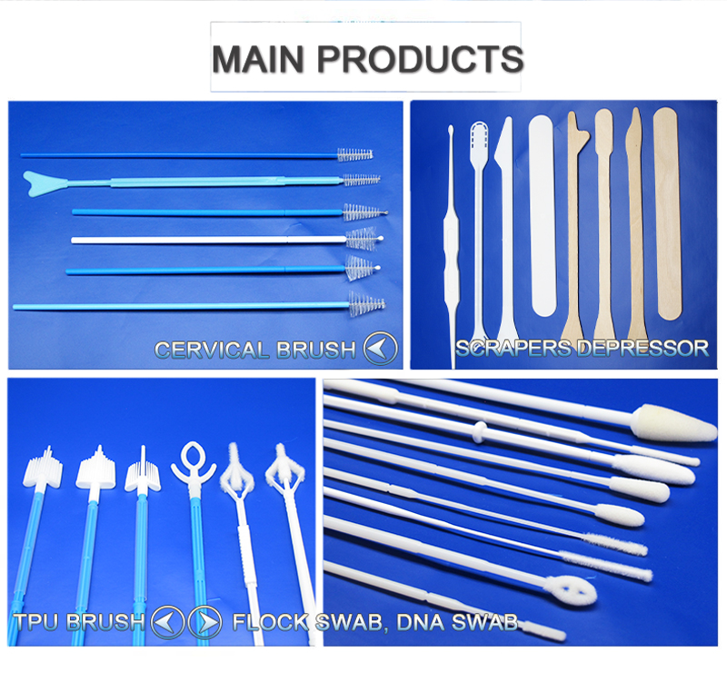 Sterile HPV Nylon Disposable Cytology Brush With Ball Head