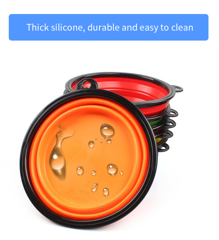 Silicone Collapsible Pet Feeder Bowls for Dogs Cats Small Animals Rounded Portable Water