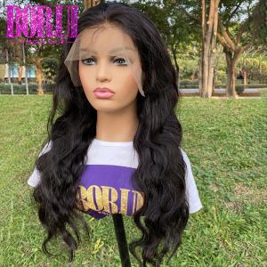 Quality Pre Plucked Cuticle Aligned Body Wave 100% Human Hair Lace Frontal Wigs wholesale