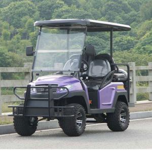Quality Electric Fuel 4 Wheel Four Person Golf Cart With Rear Seat , Purple Color wholesale