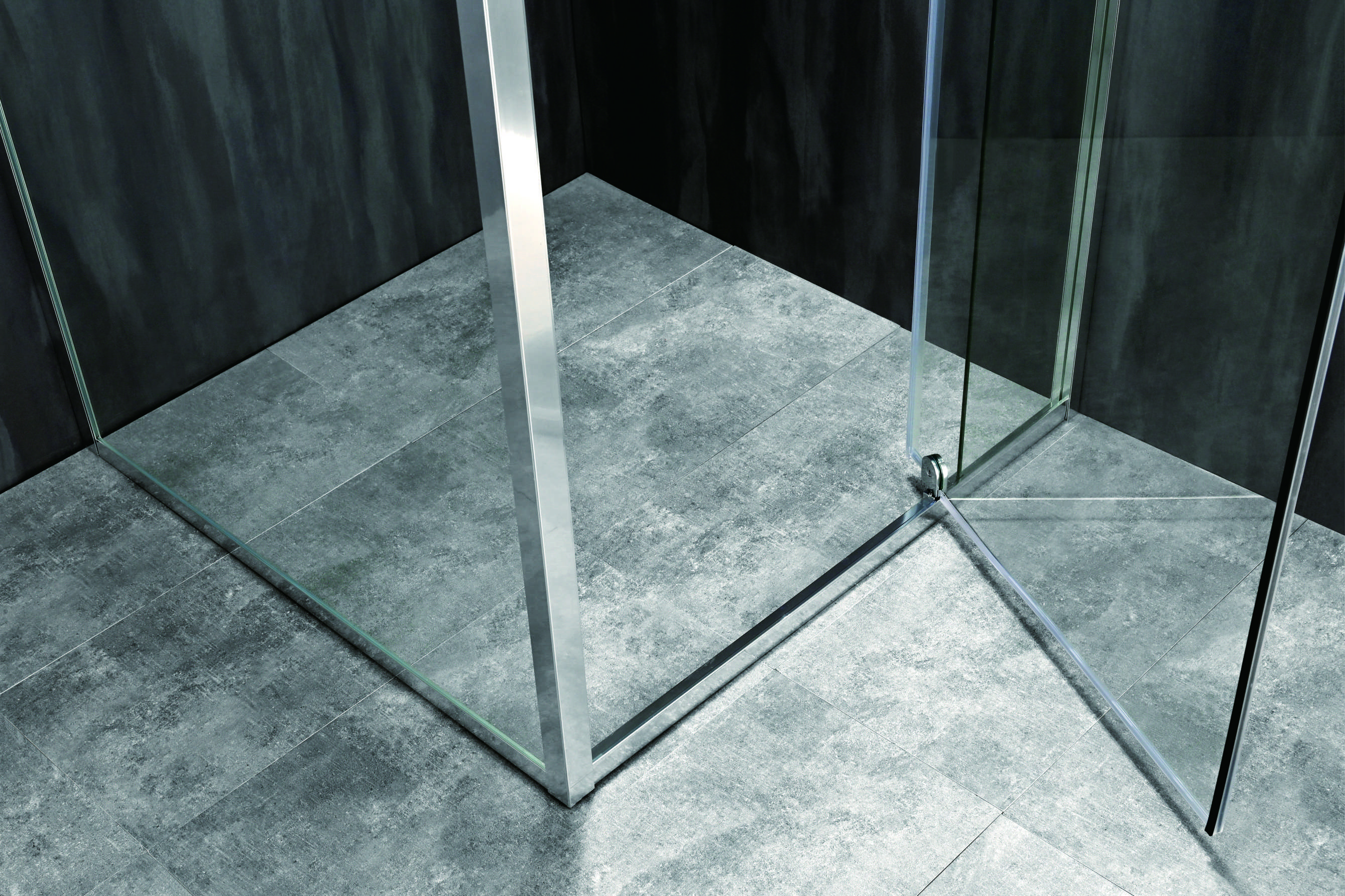 6mm Transparent Bathroom Shower Glass Cabinet 1800x800