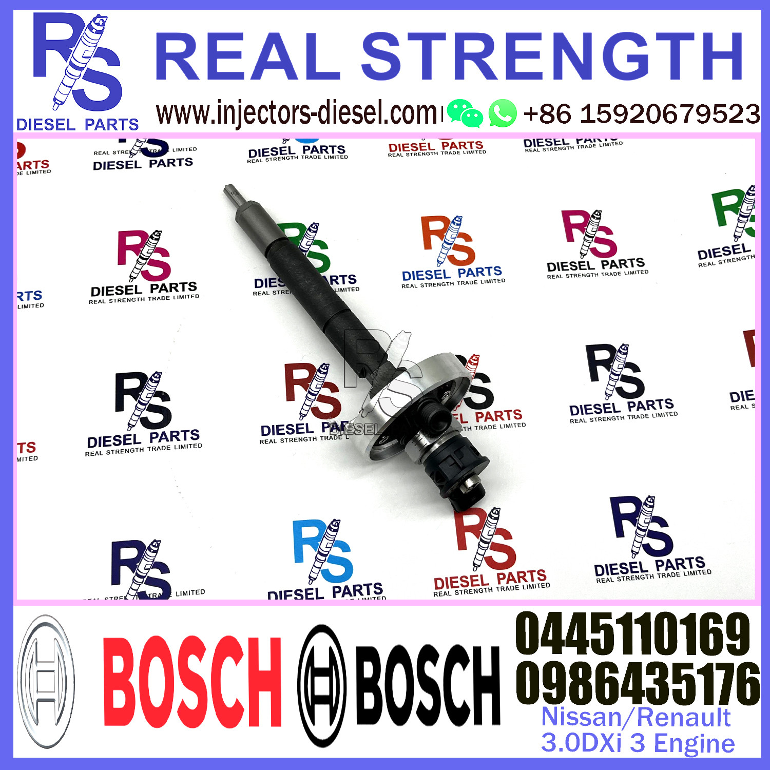 Diesel Fuel Common Rail Injector 0445110169 7701061090 16600-DC000 107750-0500 For Nissan/Renault trucks 3.0DXi 3 Engine