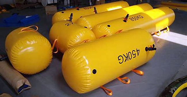 Easy to Transport Cylindrical Underwater Air Lift Bags With Safety Features