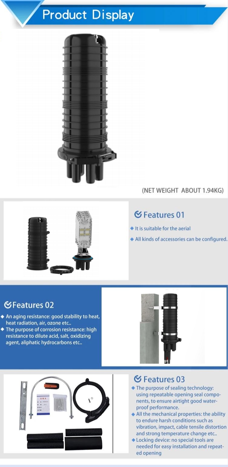 Horizontal Vertical Fiber Optic Joint Termination 48 96 Cores for FTTH Splice Closure
