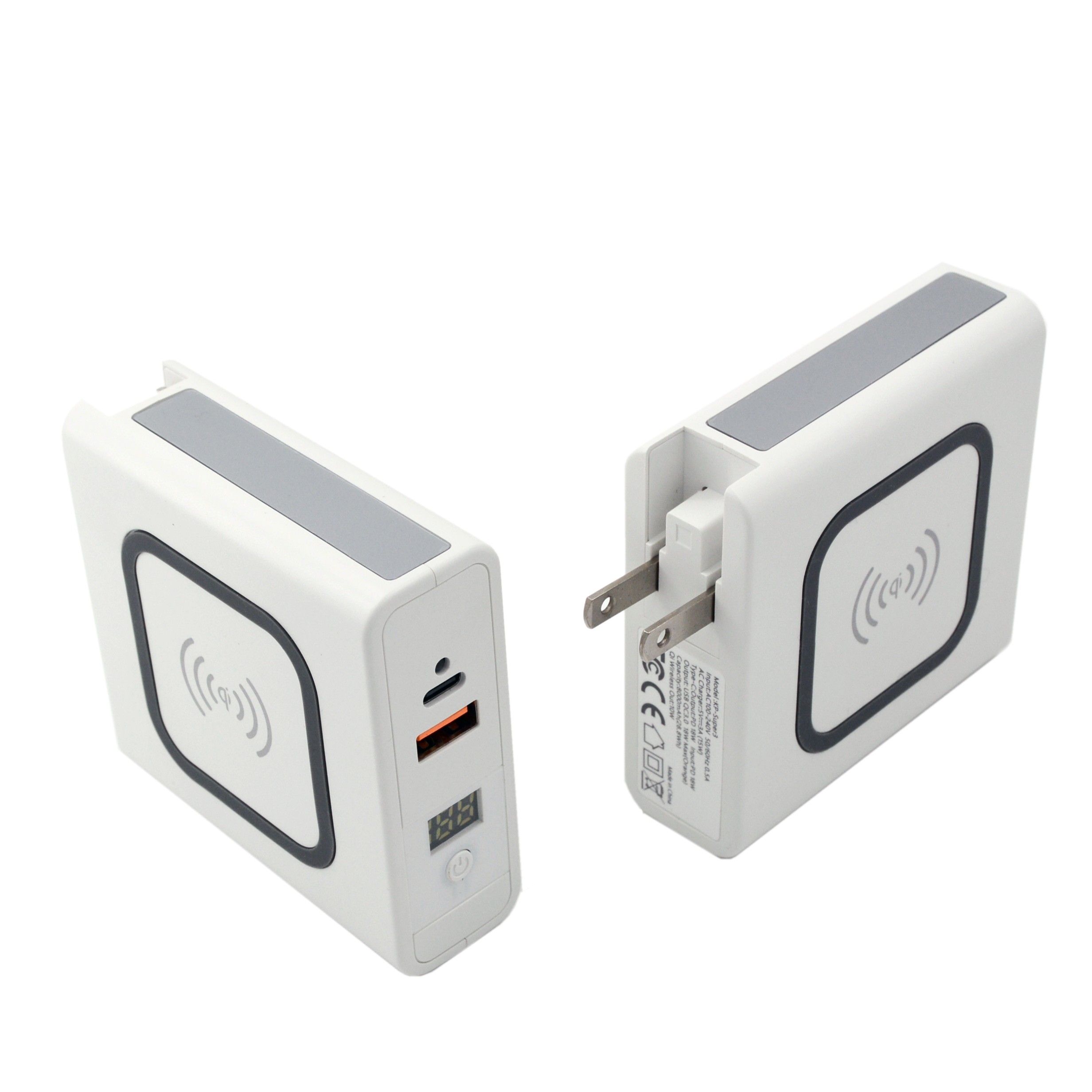Mobile phone Travel 10w Qi Power Bank With Wireless Charging