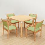 Square Brown Dining Room Table Chairs for Elderly in Home Care Community Direct