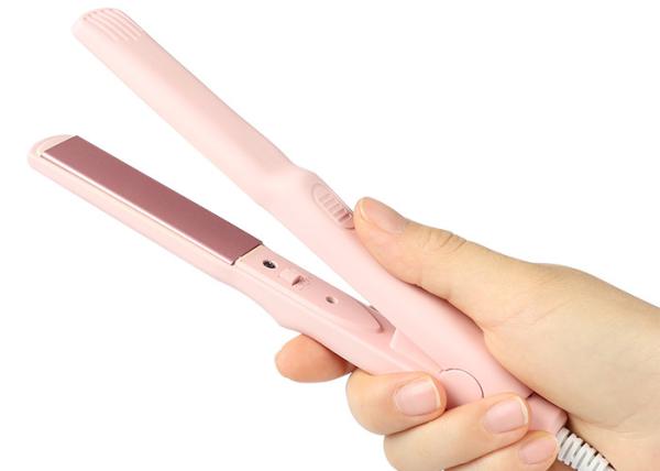 Pink Plate Mini Hair Straightener , Electric Hair Crimper 2600mAh Lithium