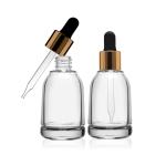 Cosmetic Dropper Round Serum 50ml Glass Bottle Frosted Empty Clear 55ml