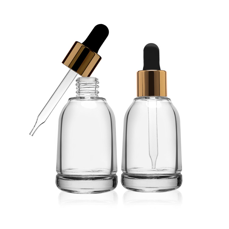 Cosmetic Dropper Round Serum 50ml Glass Bottle Frosted Empty Clear 55ml