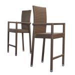 Espresso Rope Outdoor Bar Chairs