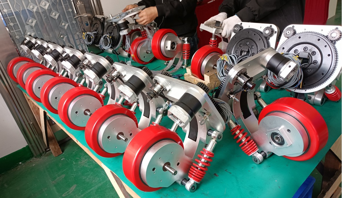 Planetary Reduction Motorless AGV Robot Drive Wheels Various Speed Ratios