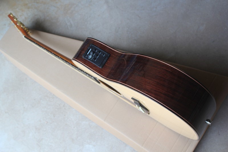 Ebony finggerboard 41-inch cutaway 916 natural wood color left handed acoustic guitar, Spruce,fishman pickup EQ