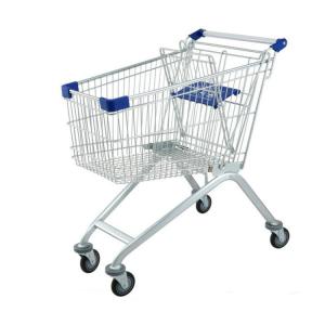 Quality Four Wheels Metal Trolley Supermarket Shopping Cart With Baby Seat wholesale