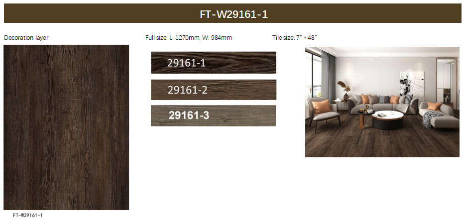 183mm Rigid Core SPC Herringbone 5mm 5.5mm Ecological Friendly Elasticity Slip Resistant GKBM FT-W29161-1