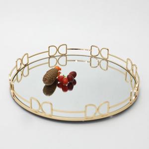 Quality Round Metal Decorative Mirror Serving Display For Wedding Decor wholesale